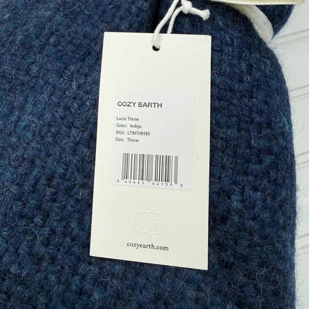 Cozy Earth Lucia Throw Alpaca Wool Indigo 50